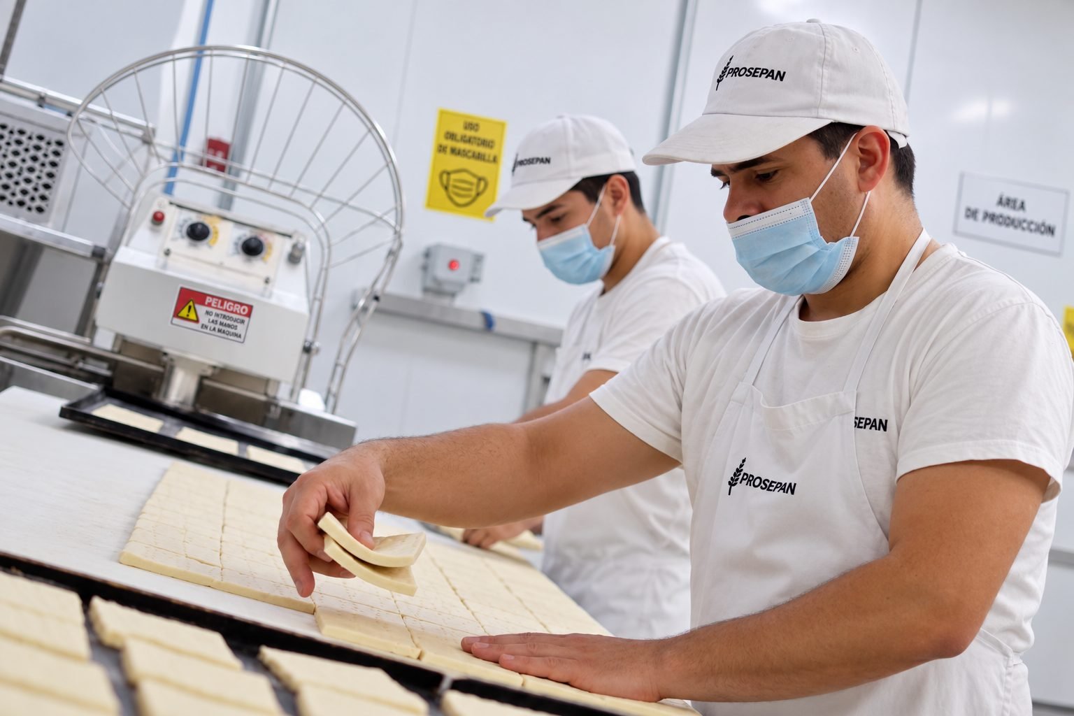 Equipo Prosepan trabajando en el área de producción